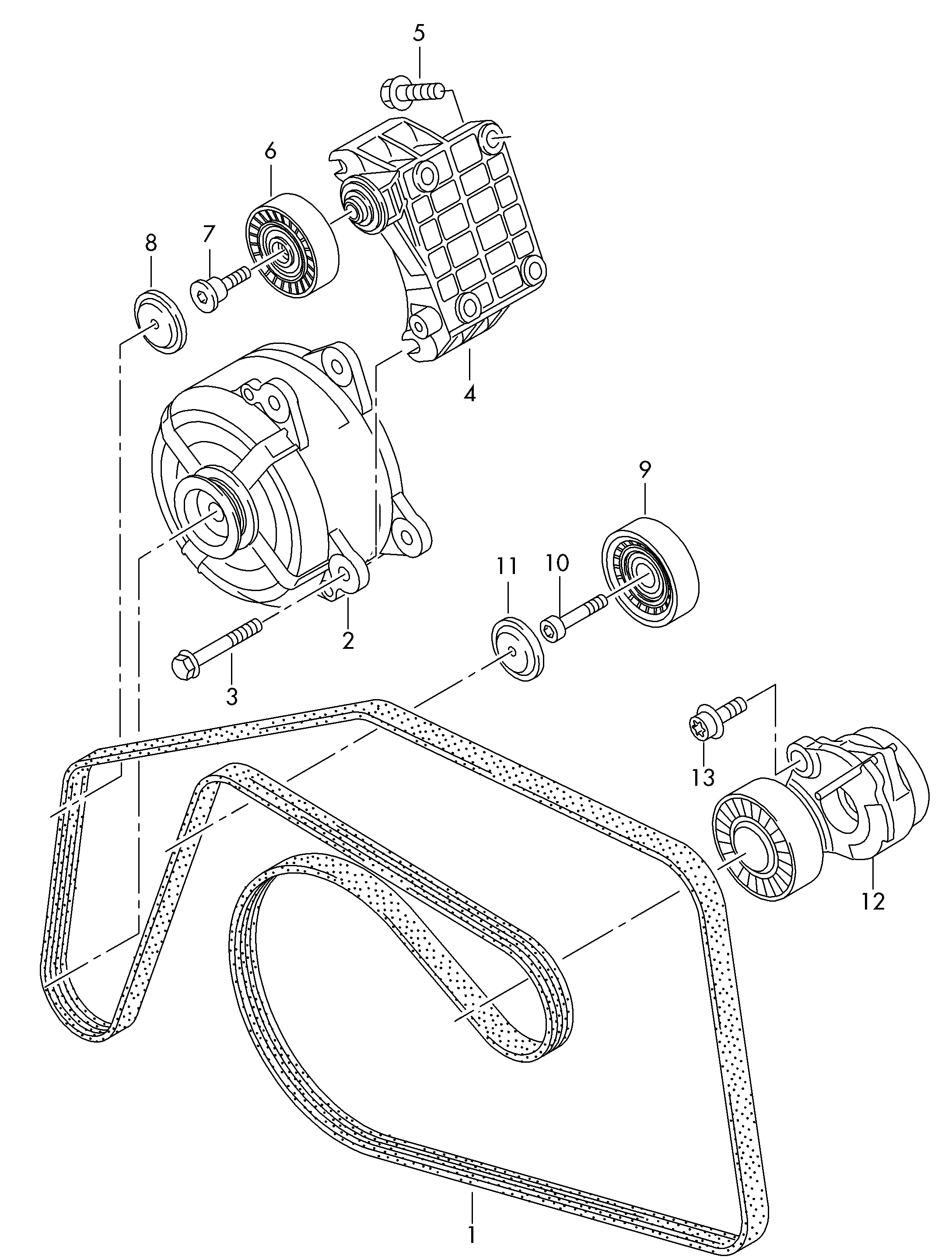 VW 059903137AG - Connecting and mounting parts for alternator: 1 pcs. onlydrive.pro