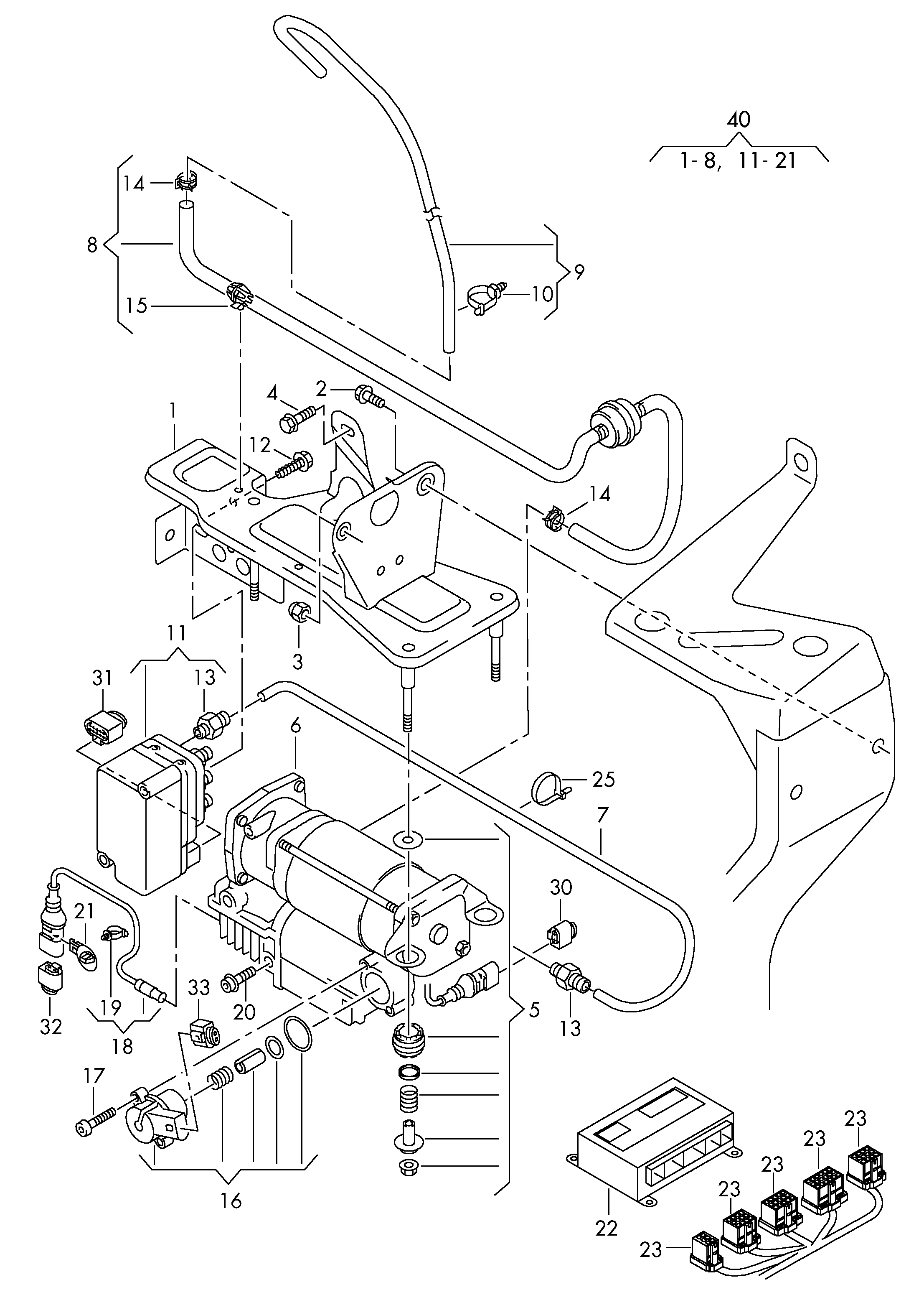 VAG 4F0616010 - Compressor, compressed air system onlydrive.pro