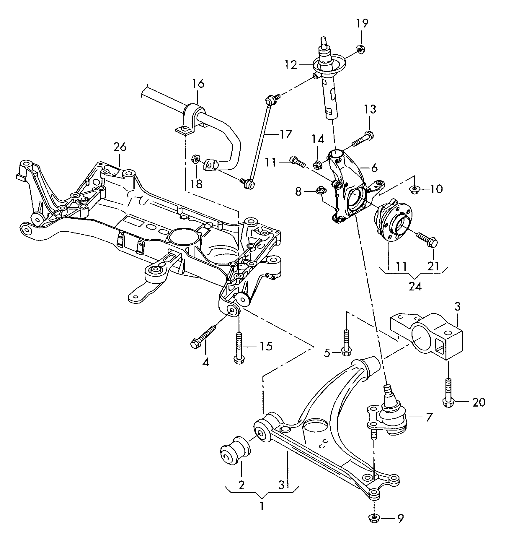 Seat 3C0 411 303 R - Įvorė, stabilizatorius onlydrive.pro