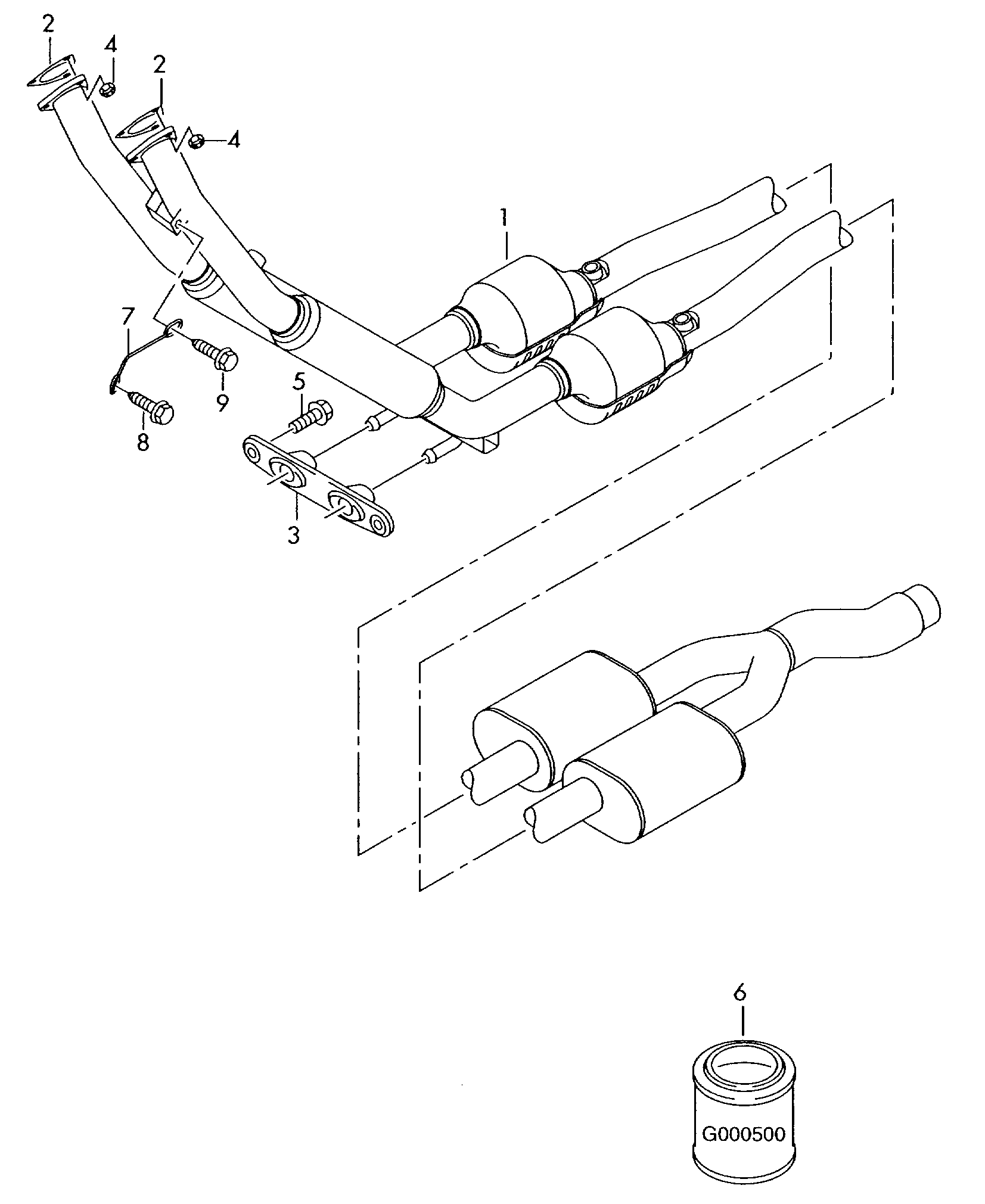 VAG 8J0253144M - Laikantysis rėmas, duslintuvas onlydrive.pro