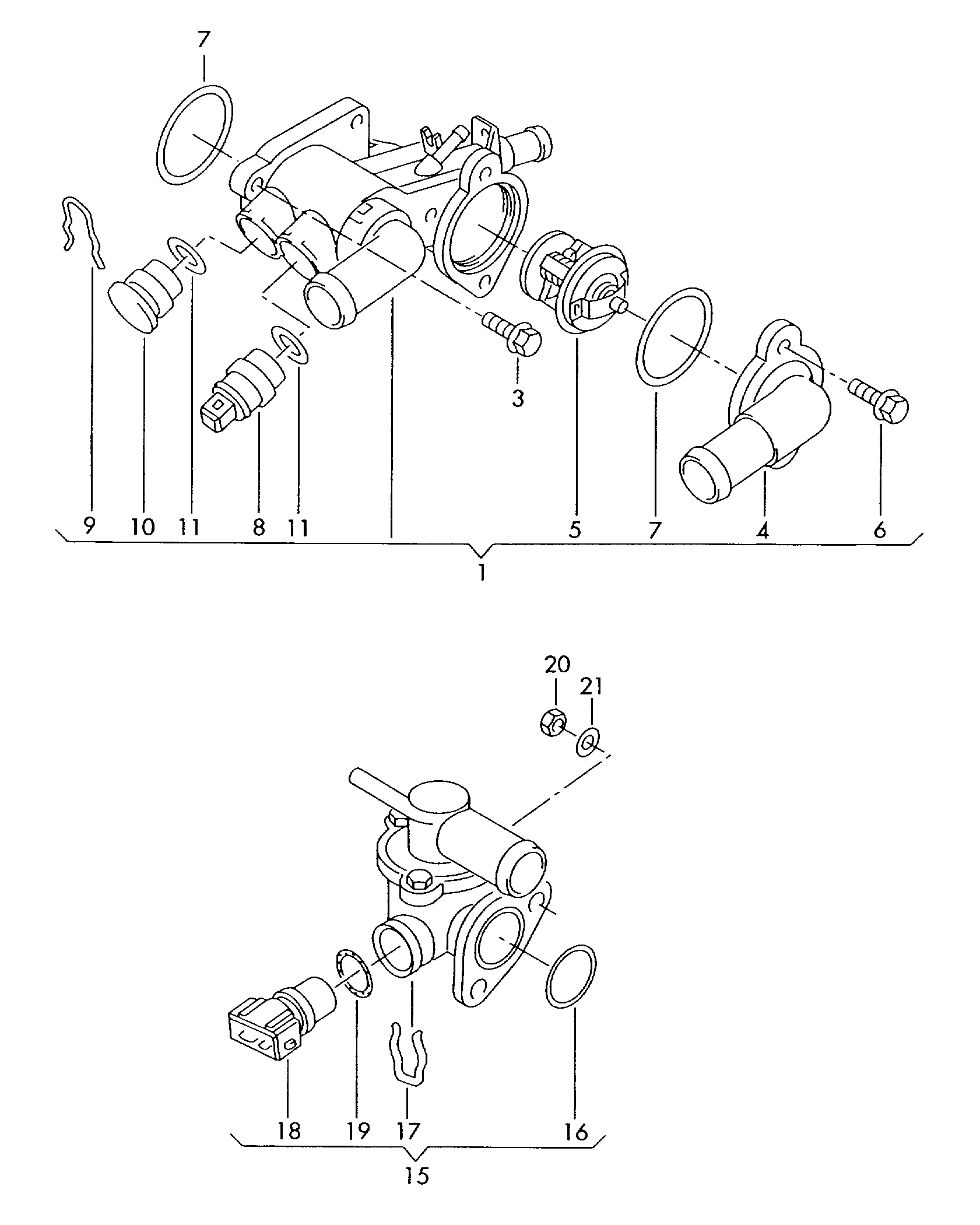 VAG 032121111AM - Coolant thermostat / housing onlydrive.pro