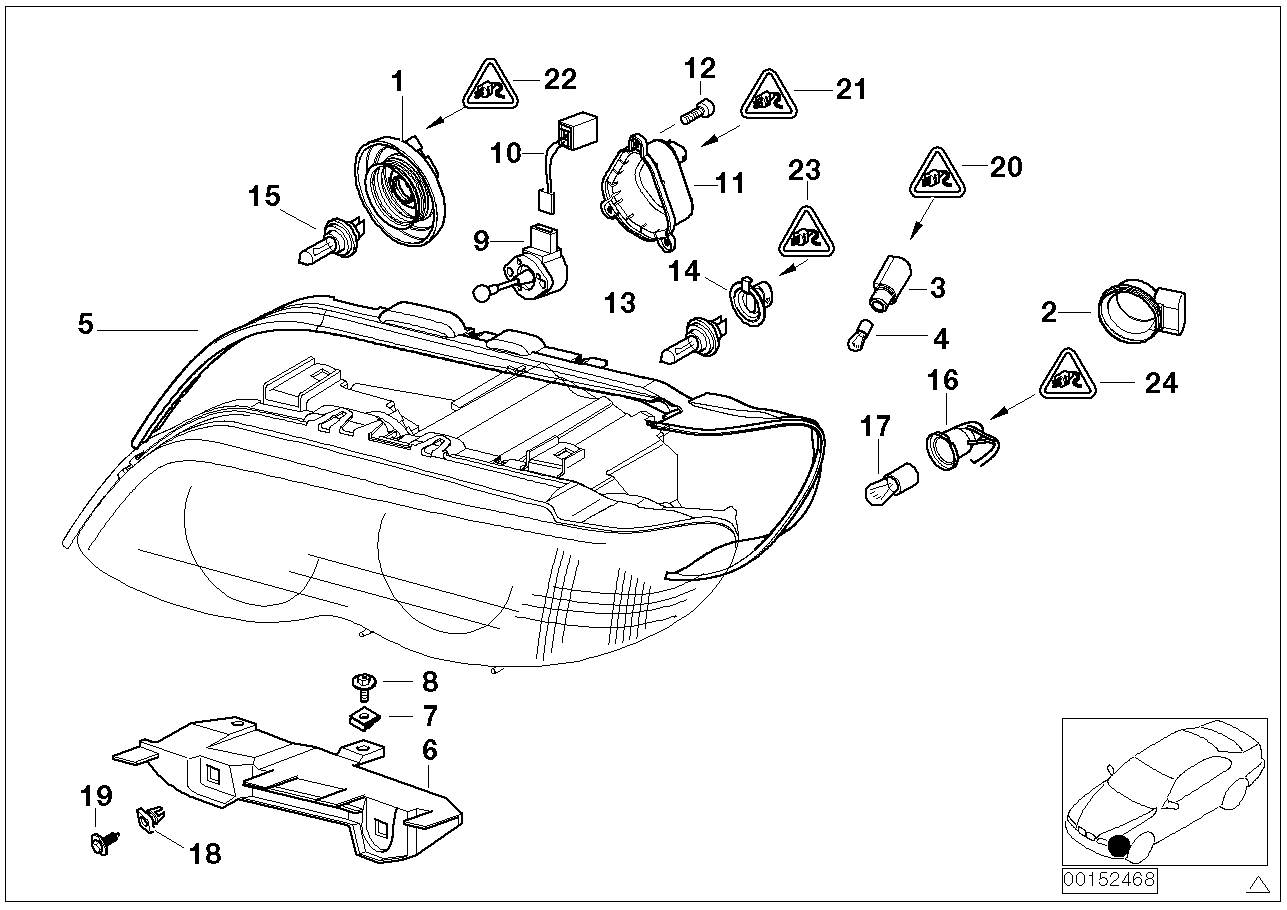 BMW 63 21 7 160 785 - Single components for headlight: 2  pcs. onlydrive.pro