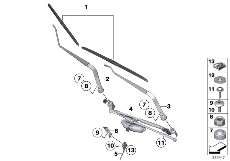 BMW 61 61 0 039 697 - Single wiper parts: 1 Kit pcs. onlydrive.pro