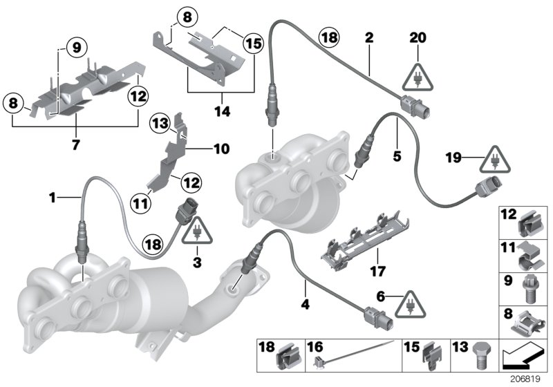 BMW 11 78 7 545 243 - Lambda probe fixings: 1  pcs. onlydrive.pro