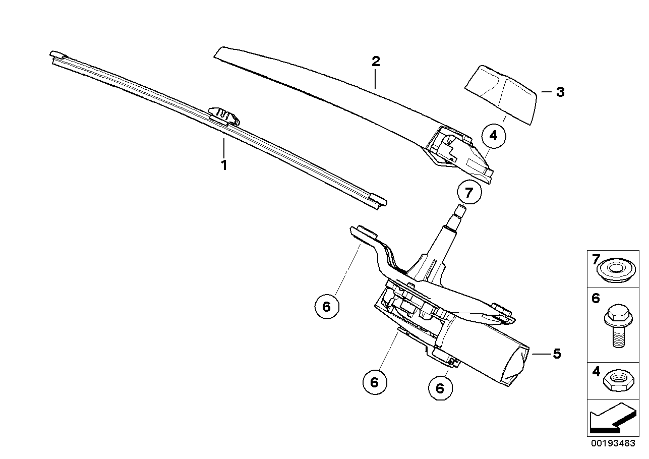 BMW 61627206357 - Wiper Arm, window cleaning onlydrive.pro