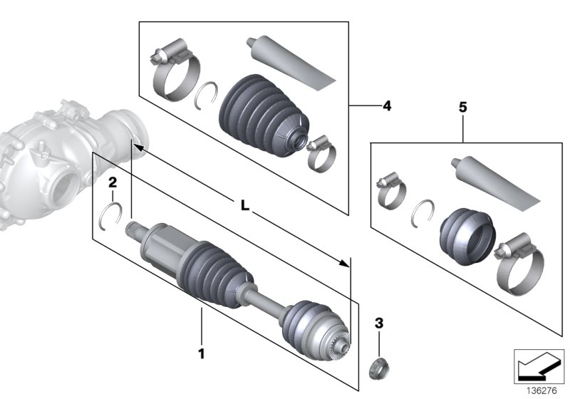 BMW 31607545108 - Final drive(frnt axle),output shaft,4whl: 2 Kit pcs. onlydrive.pro