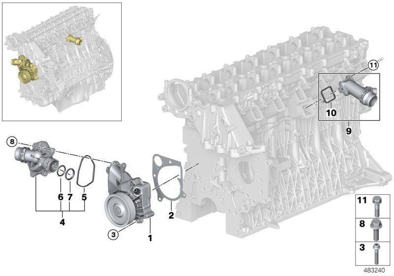 BMW 11 51 7 805 811 - Coolant thermostat / housing onlydrive.pro