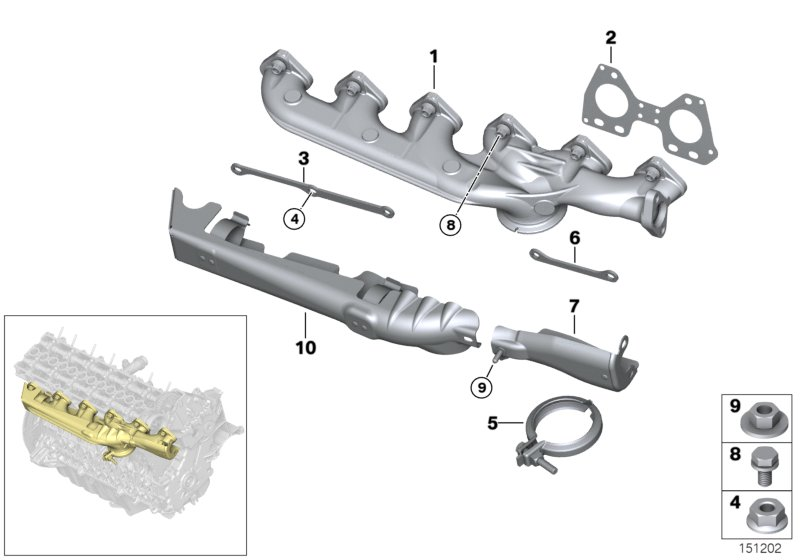 BMW 11 62 7 811 449 - Montaažikomplekt, väljalaskekollektor onlydrive.pro