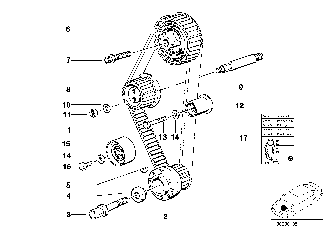 BMW 11 31 1 721 264 - Deflection / Guide Pulley, timing belt onlydrive.pro