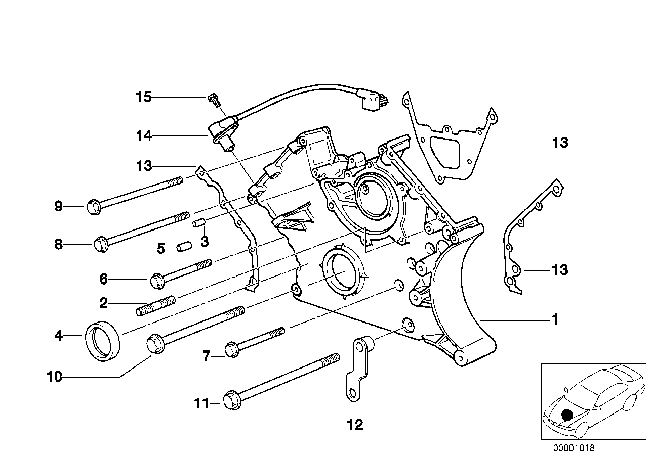 BMW 11 14 1 275 466 - Lower timing case: 1  pcs. onlydrive.pro