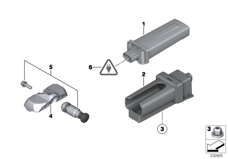 BMW 36106890964 - Tire pressure control (rdc) - ctrl unit: 4  pcs. onlydrive.pro