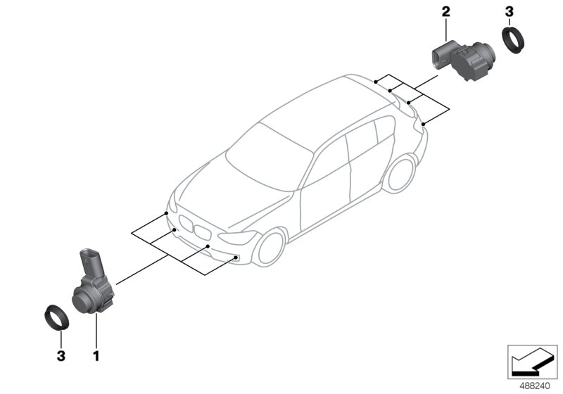 BMW 66 20 9 261 588 - Jutiklis, statymo atstumo jutiklis onlydrive.pro