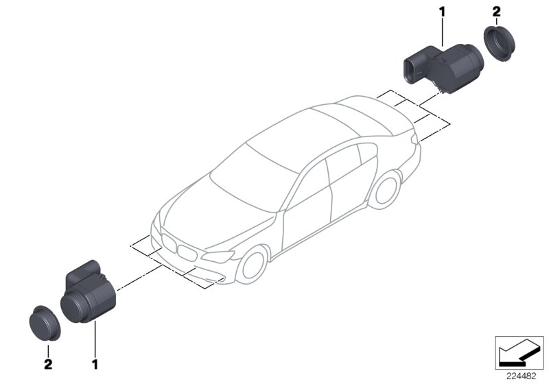 BMW 66 20 9 233 037 - Jutiklis, statymo atstumo jutiklis onlydrive.pro