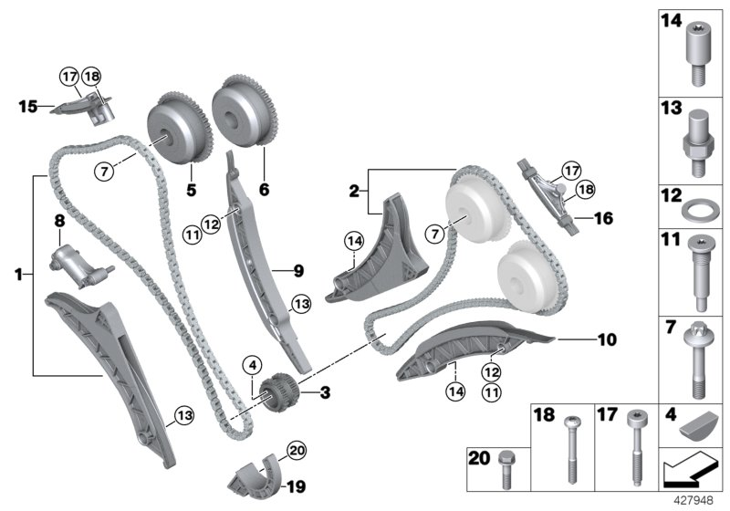 BMW 11 31 8 658 027 - Комплект цепи привода распредвала onlydrive.pro