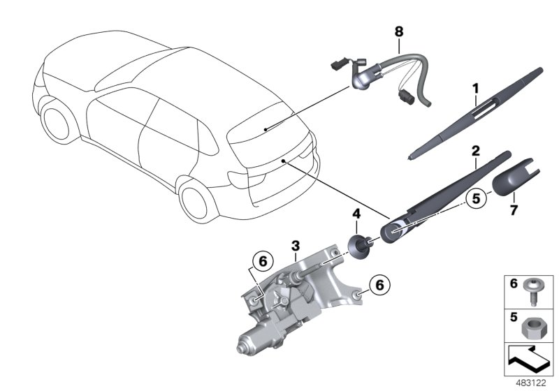 BMW 61627294430 - Single parts for rear window wiper: 1  pcs. onlydrive.pro