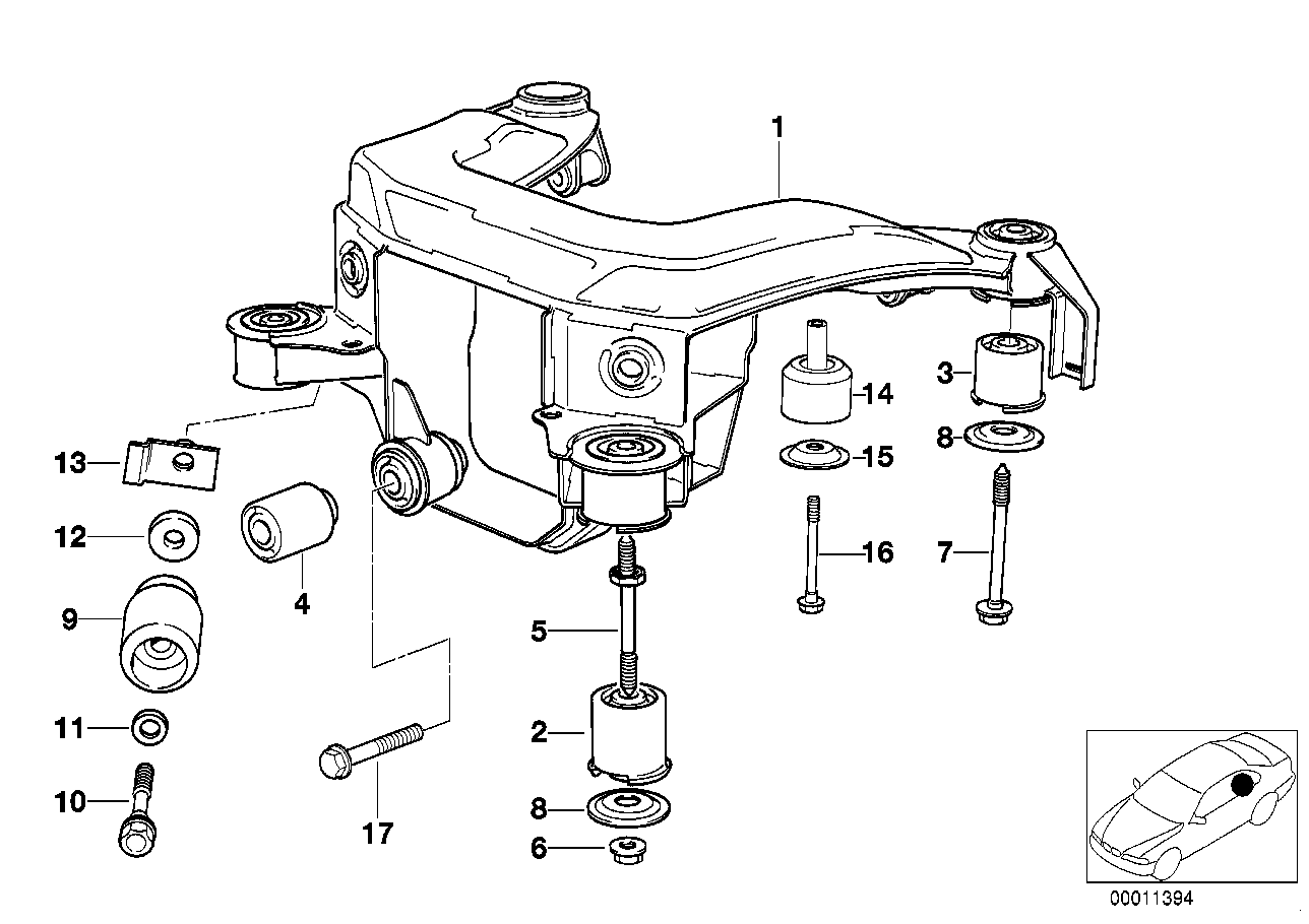 BMW 33 17 1 134 871 - Mounting, axle beam onlydrive.pro