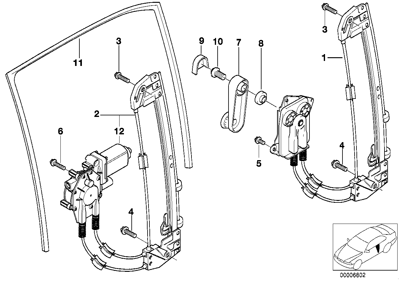 BMW 51 35 8 159 835 - Stikla pacelšanas mehānisms onlydrive.pro