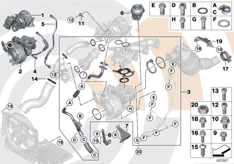 BMW 11657823256 - Turbocharger and install. kit value line: 1  pcs. onlydrive.pro