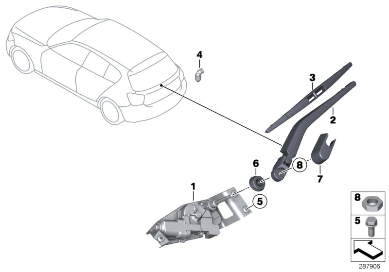 BMW 61 61 7 241 986 - Single parts for rear window wiper: 1  pcs. onlydrive.pro