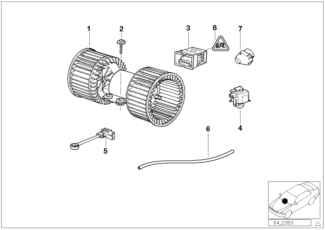 BMW 64 11 8 364 173 - Сопротивление, реле, вентилятор салона onlydrive.pro