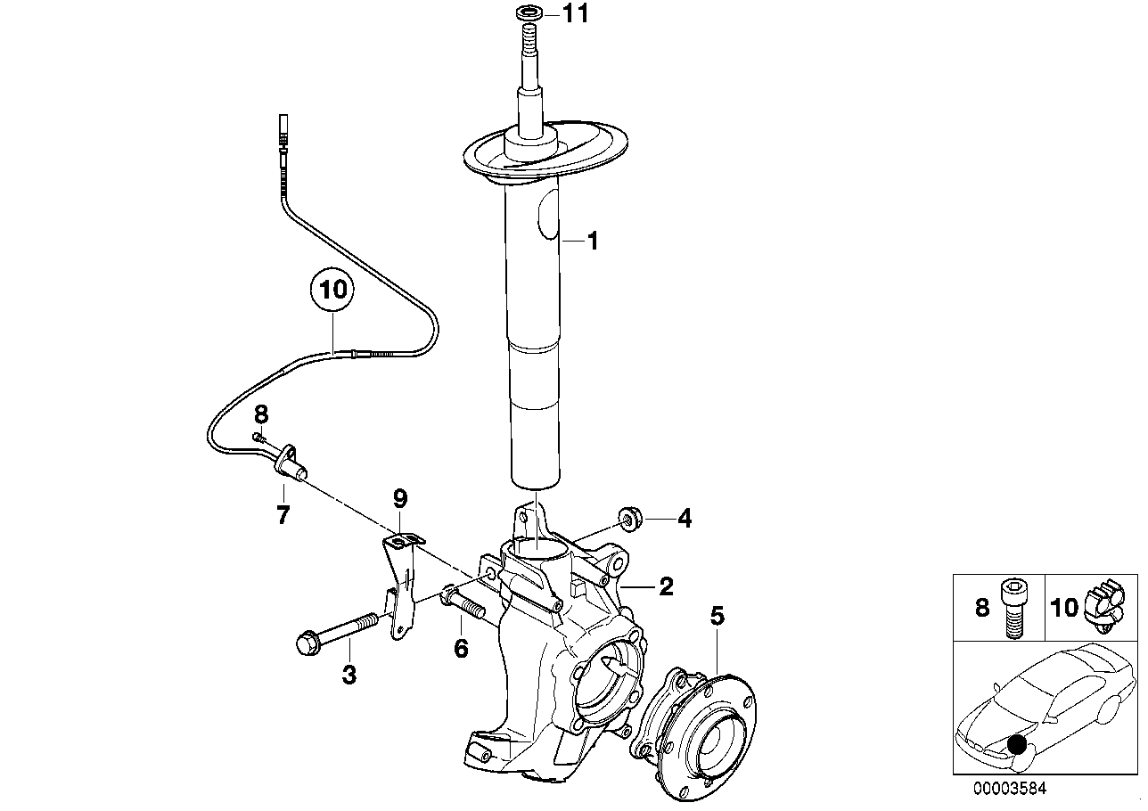 BMW 34 52 1 182 159 - Датчик ABS, частота вращения колеса onlydrive.pro