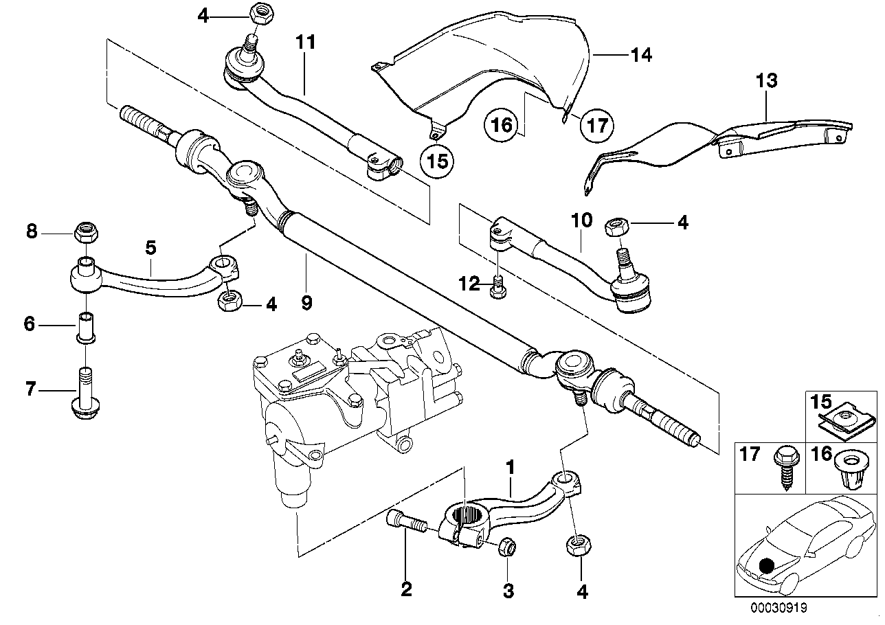 BMW 32 21 1 136 452 - Įvorė, vairo svirties velenas onlydrive.pro