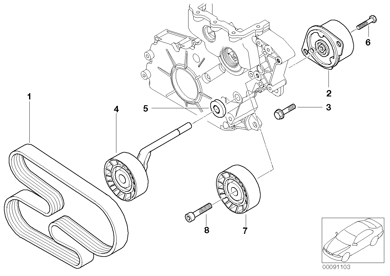 BMW 11287786075 - V formos rumbuoti diržai onlydrive.pro