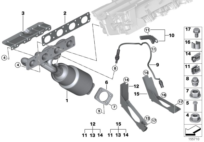 BMW 11787530287 - Exhaust manifold with catalyst: 1  pcs. onlydrive.pro