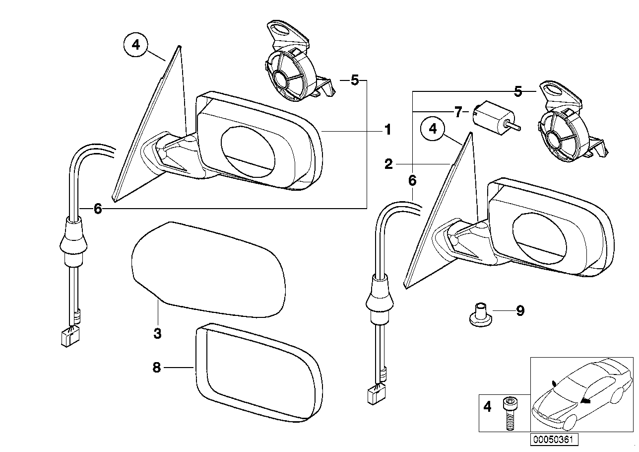 BMW 51168245125 - Ārējais atpakaļskata spogulis onlydrive.pro