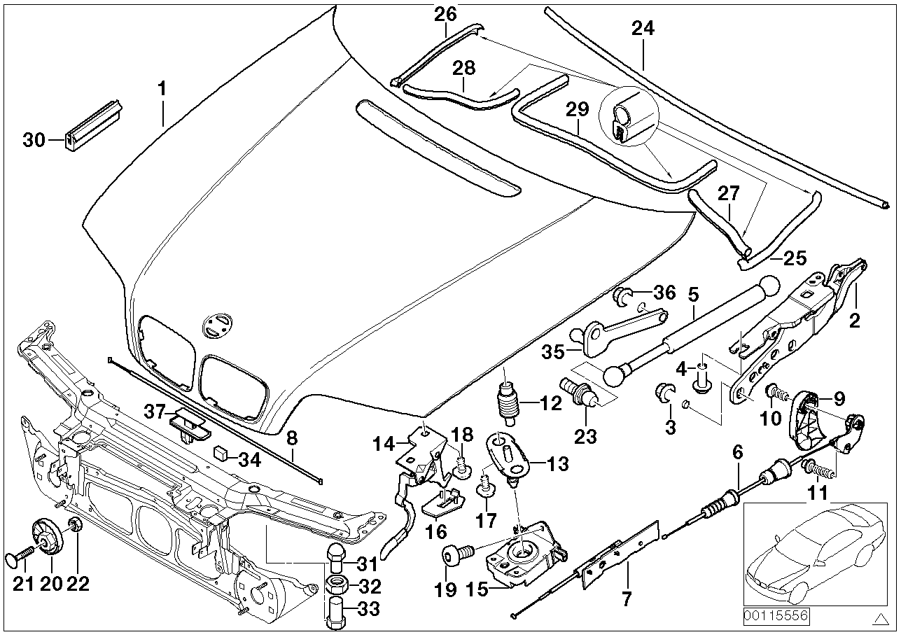 BMW 51 23 8 208 442 - Тросик замка капота onlydrive.pro