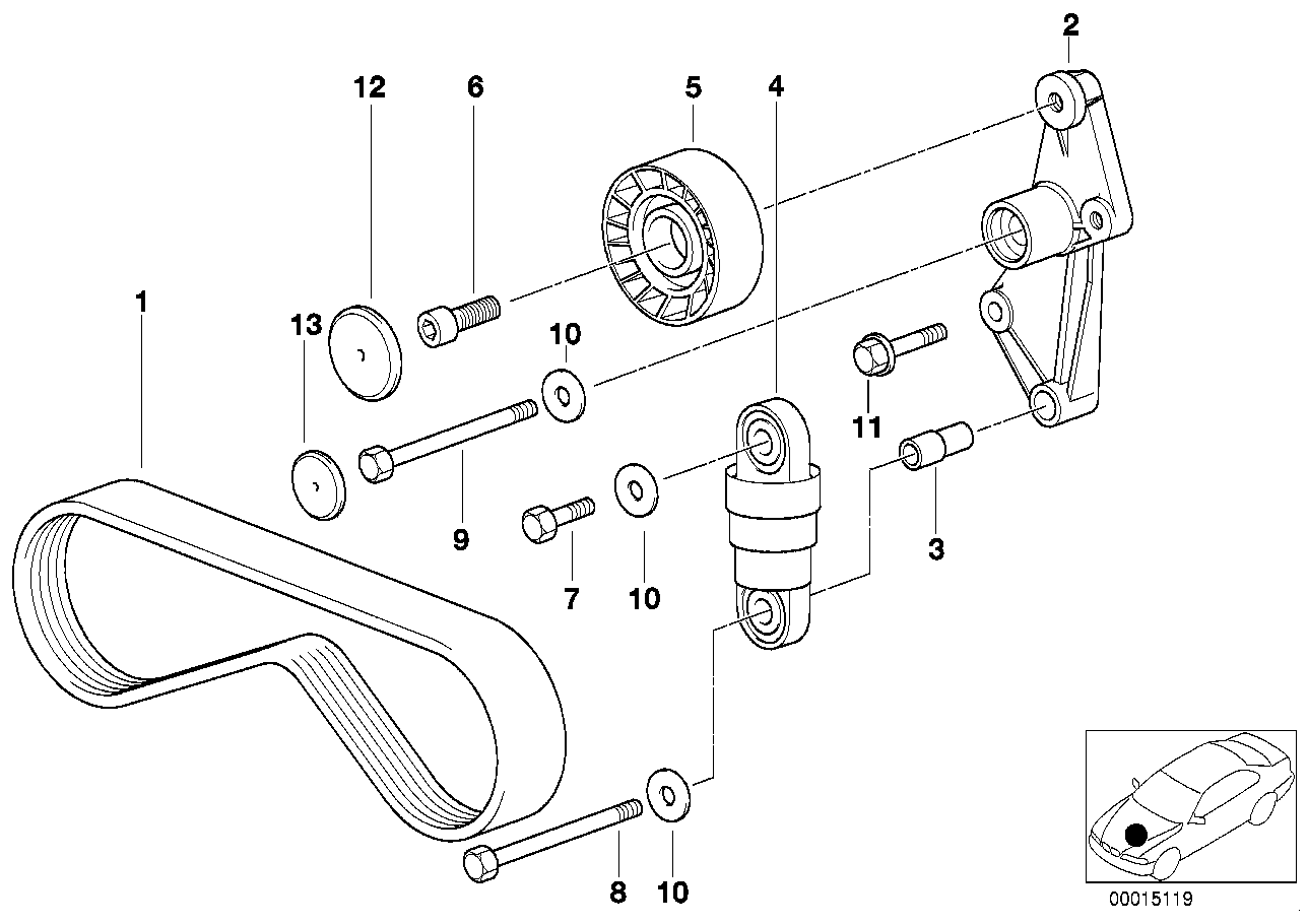 BMW 11 28 1 437 873 - Ķīļrievu siksna onlydrive.pro