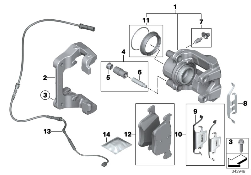 Mini 34116850649 - Repair Kit, brake caliper onlydrive.pro