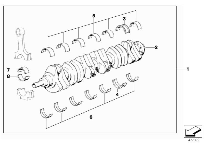 BMW 11 21 2 241 934 - Crankshaft Bearing Set onlydrive.pro