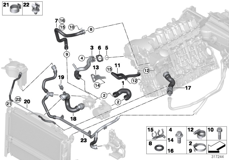 BMW 11 53 7 534 880 - Tarpiklis, aušinimo skysčio vamzdelis onlydrive.pro