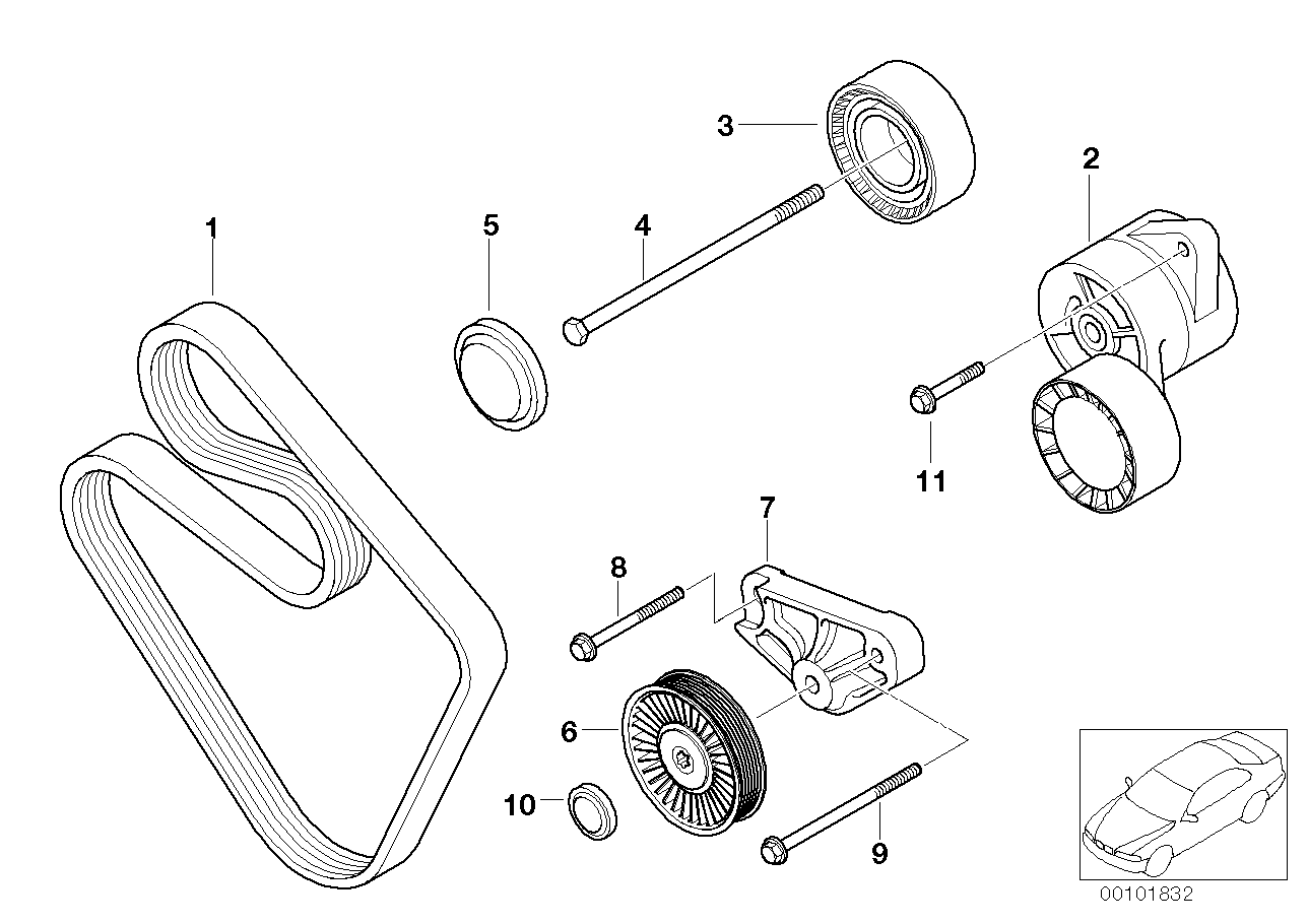 BMW 11 28 7 636 372 - Ķīļrievu siksna onlydrive.pro