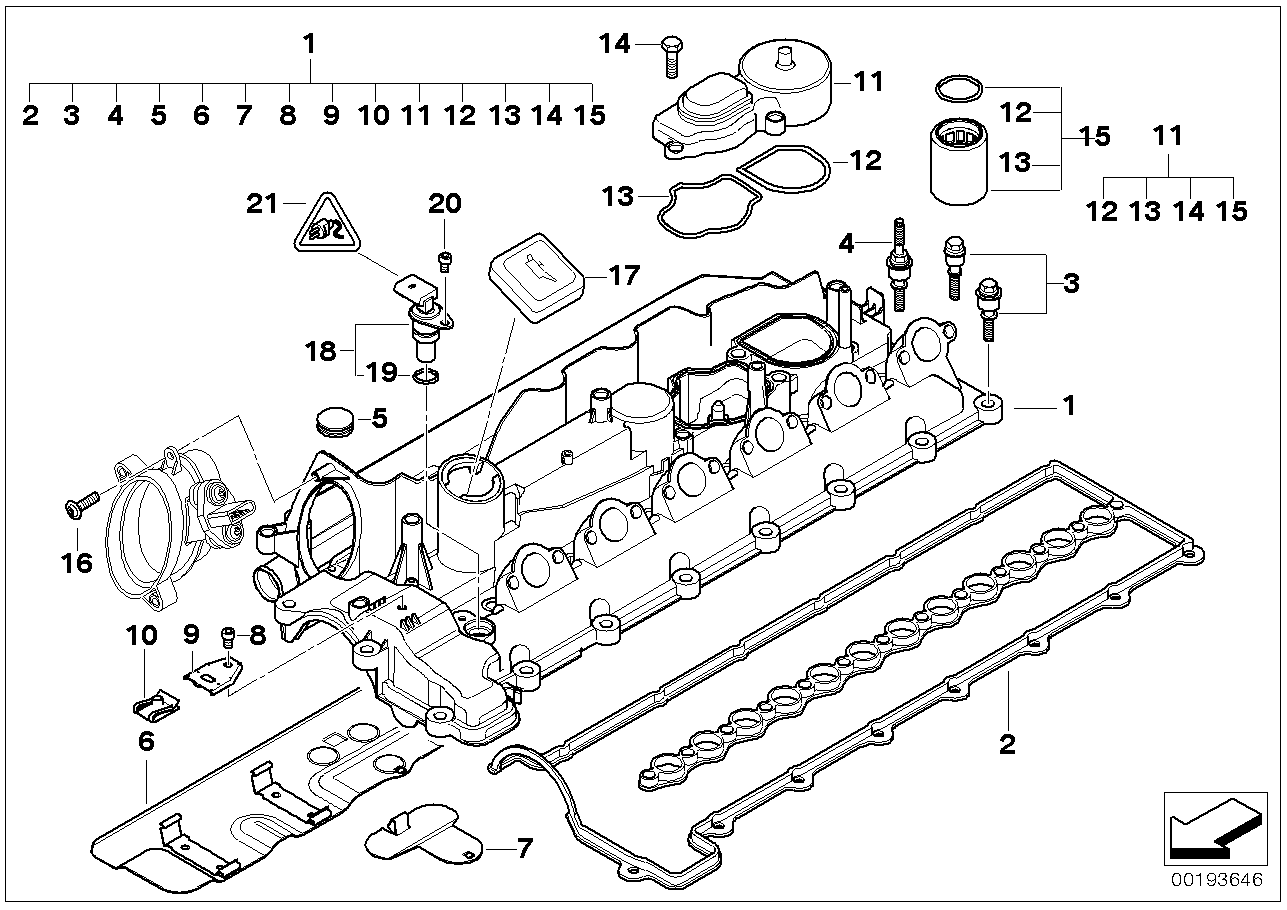 BMW 11127793164 - Маслосъемный щиток, вентиляция картера onlydrive.pro