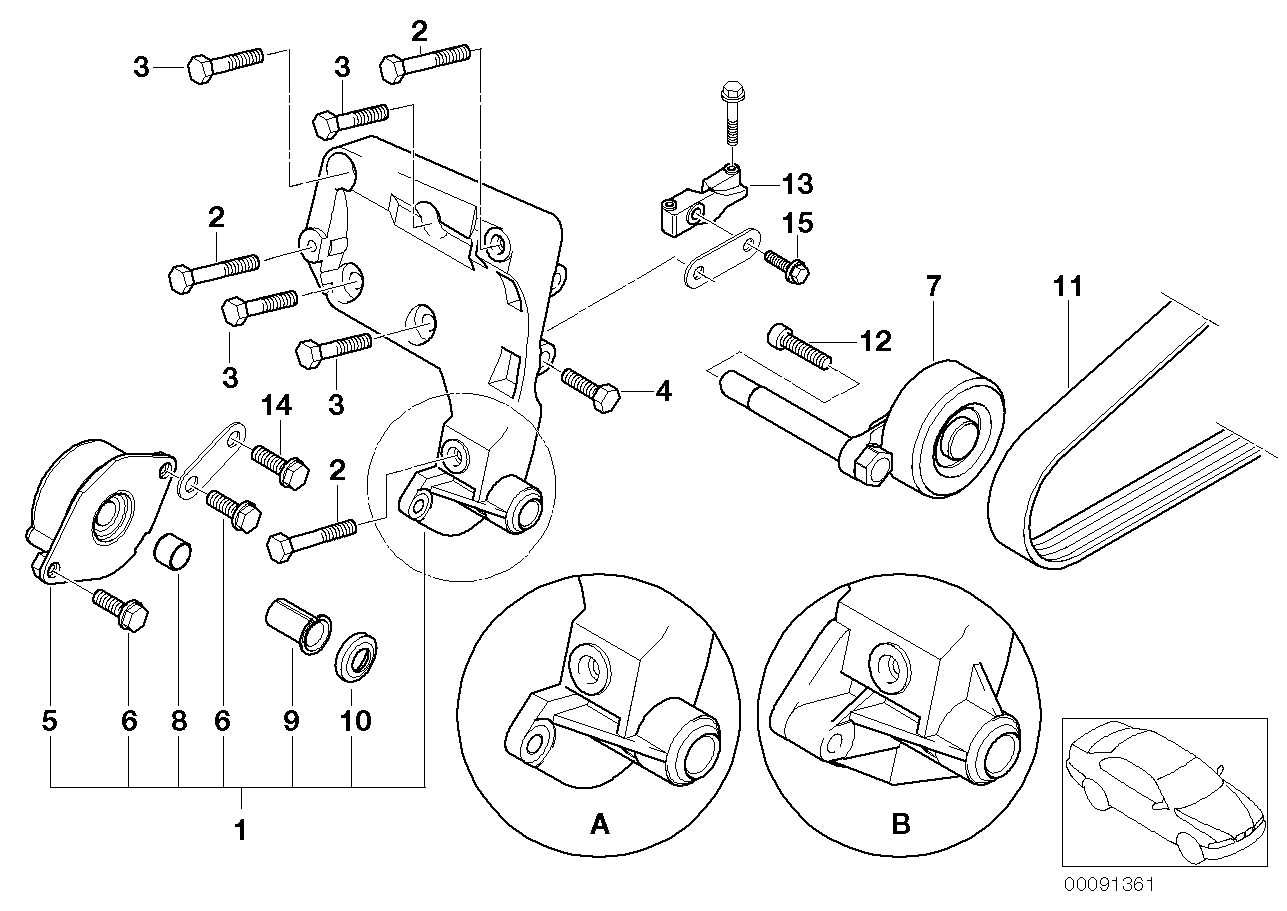 BMW 64 55 7 786 076 - Belt Tensioner, v-ribbed belt onlydrive.pro