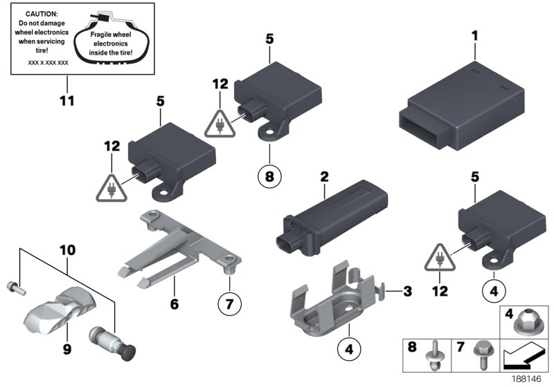 Mini 36 23 6 798 726 - Tire pressure control (rdc) - ctrl unit: 4  pcs. onlydrive.pro