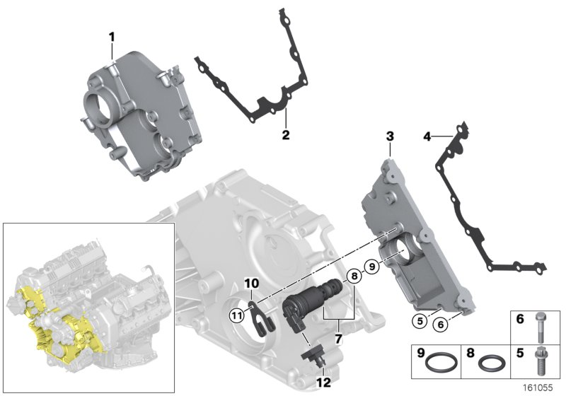 BMW 11367513222 - Upper timing case: 4  pcs. onlydrive.pro