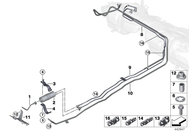 BMW 16 12 7 451 424 - Degvielas filtrs onlydrive.pro