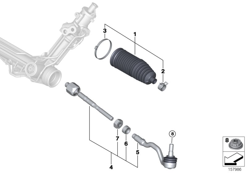 BMW 32 10 6 793 497 - Skersinės vairo trauklės galas onlydrive.pro