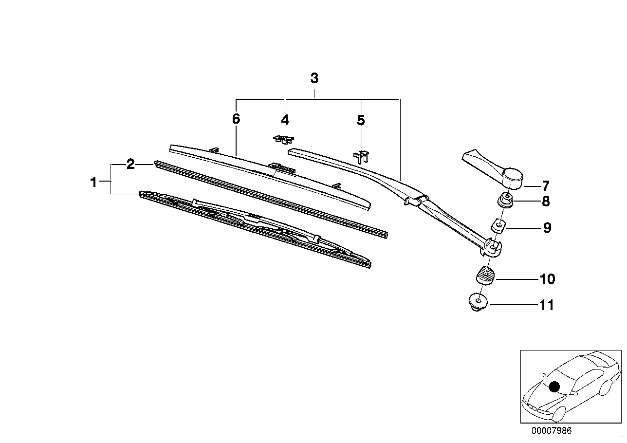 BMW 61618161491 - Stikla tīrītāja slotiņa onlydrive.pro