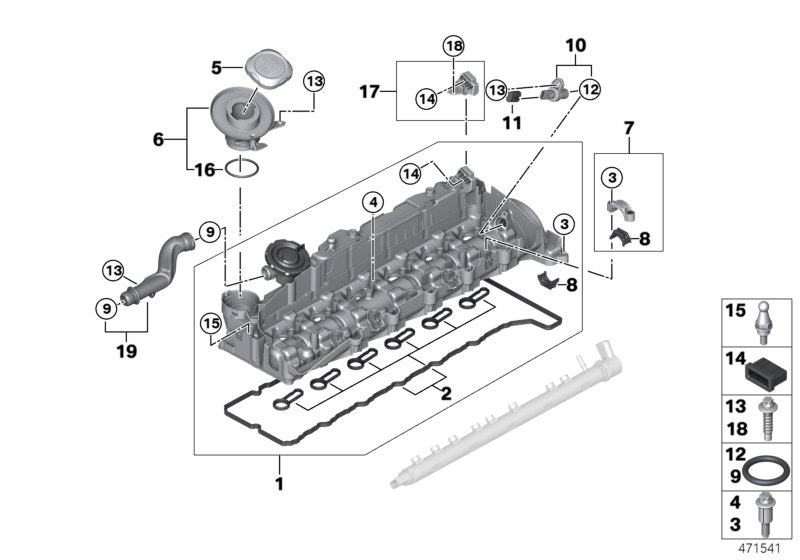 BMW 11 12 8 515 732 - Gasket Set, cylinder head cover onlydrive.pro