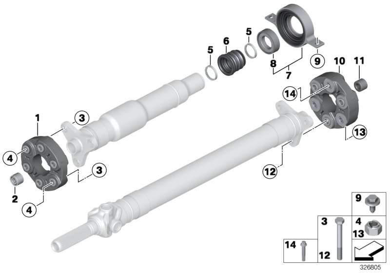 BMW 26 11 7 542 238 - Шарнир, продольный вал onlydrive.pro