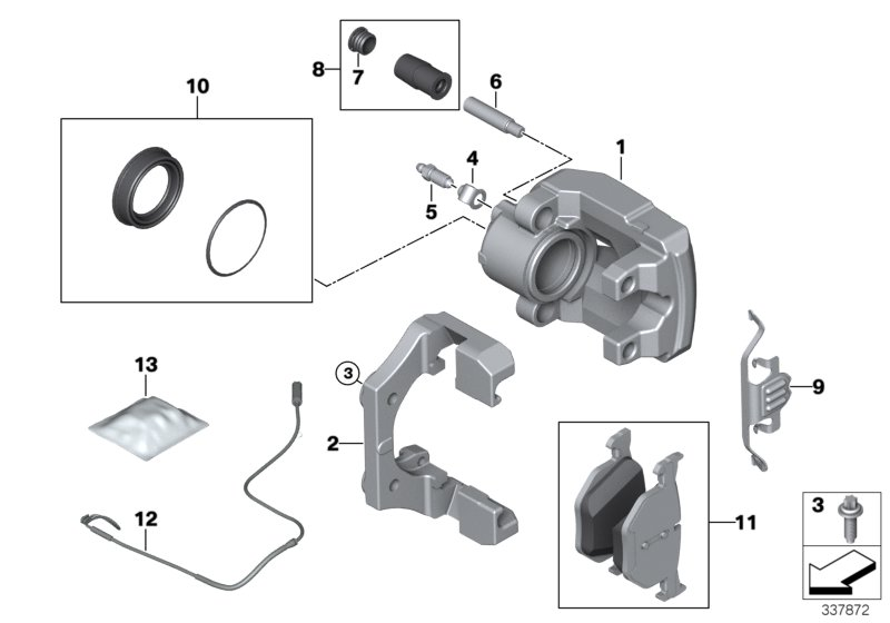 BMW 34216868497 - Piduriklotsi komplekt,ketaspidur onlydrive.pro