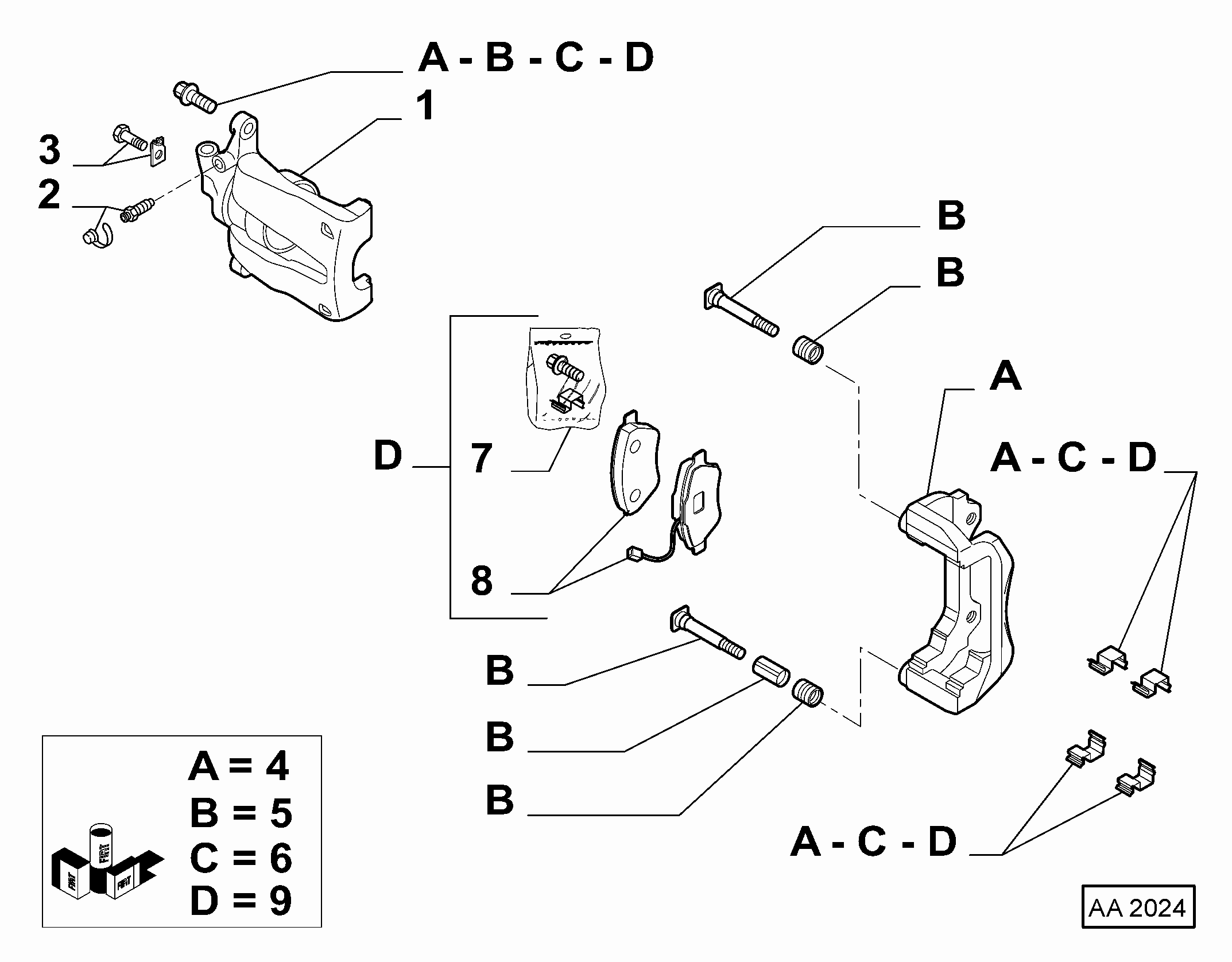 FIAT 7 177 008 6 - 735467167 - front caliper lh (var.: 1/rev.: 0), (pnc:2; №1): 01 pcs. onlydrive.pro