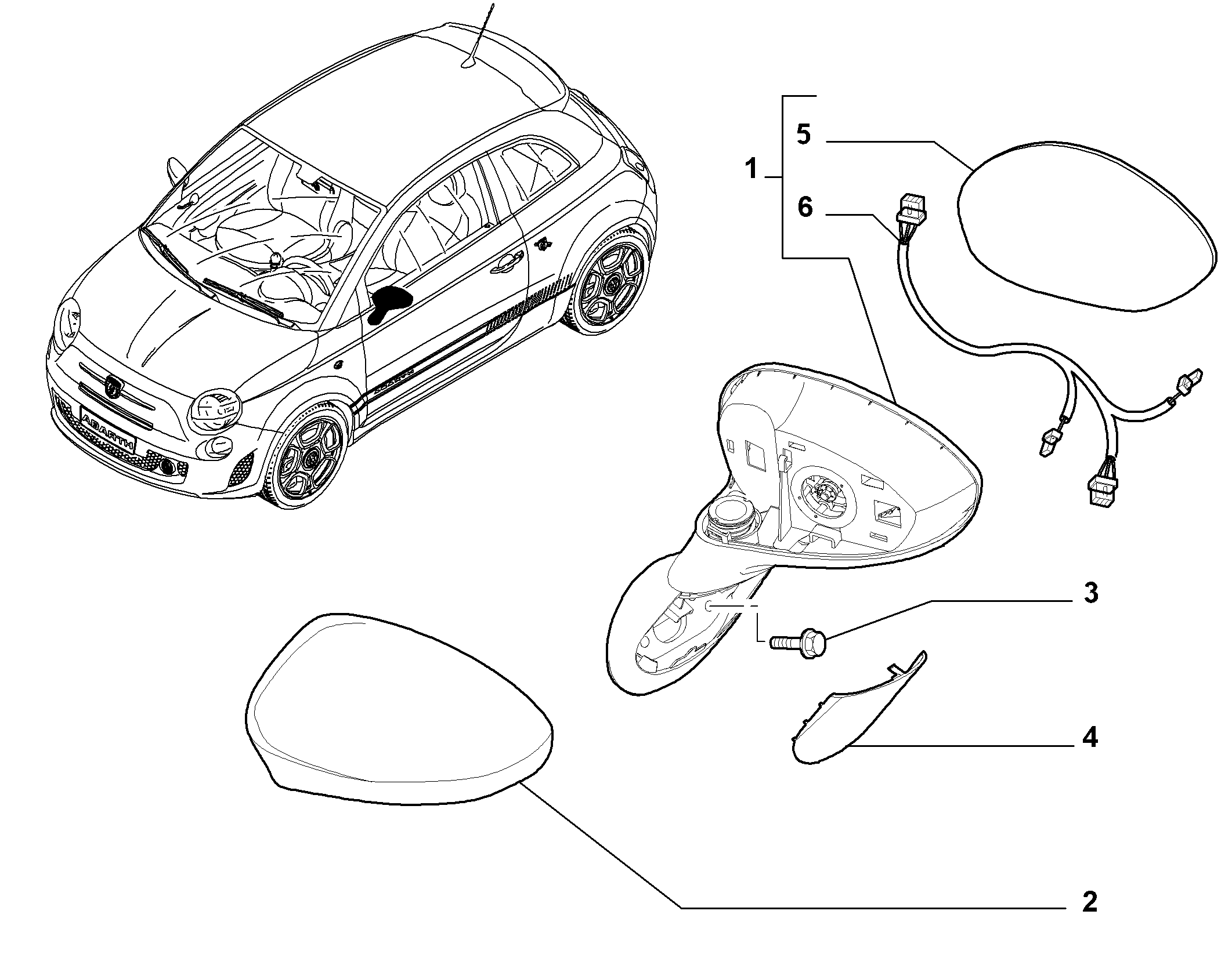 FIAT 735481646 - Ārējais atpakaļskata spogulis onlydrive.pro