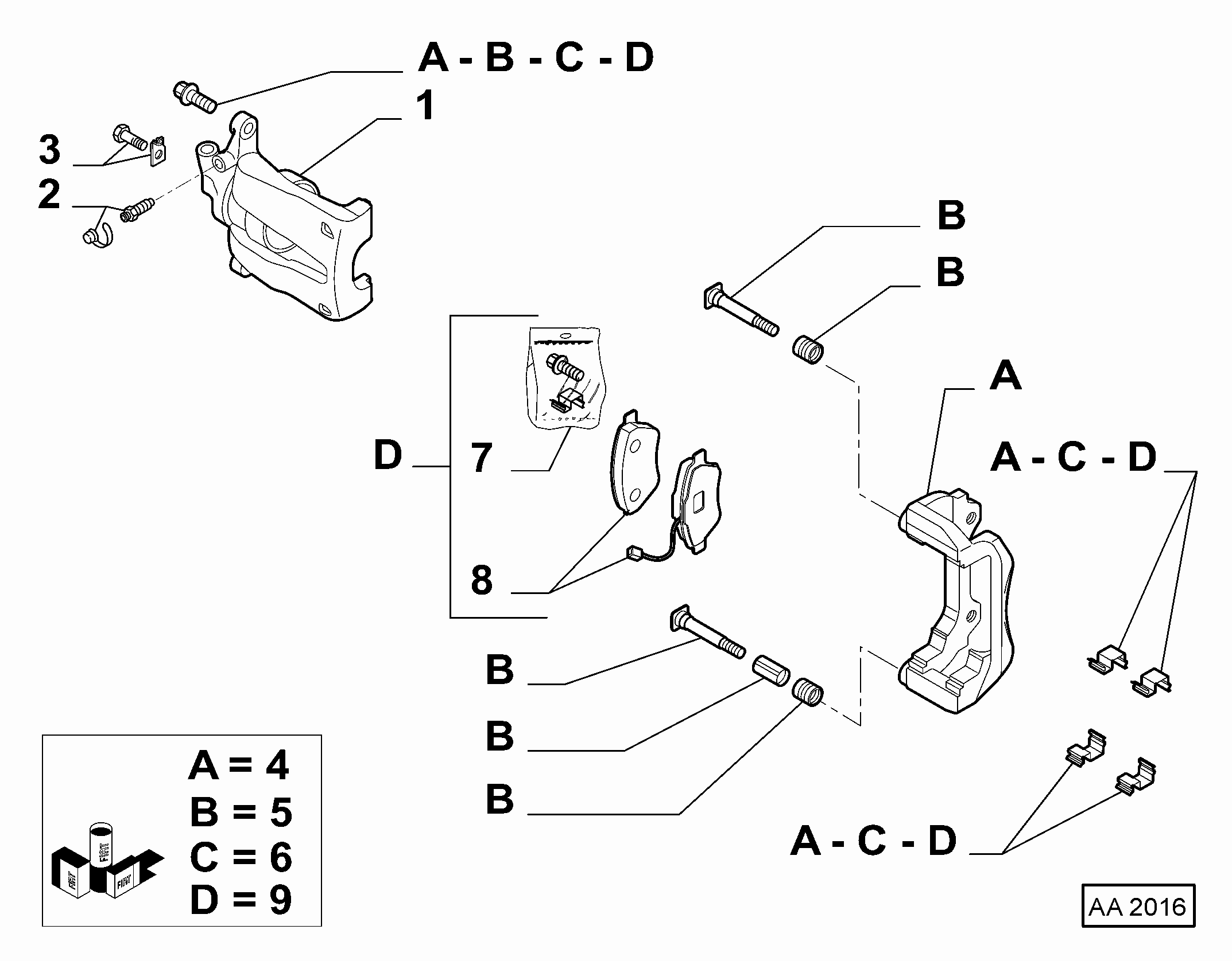 FIAT 71770094 - Piduriklotsi komplekt,ketaspidur onlydrive.pro