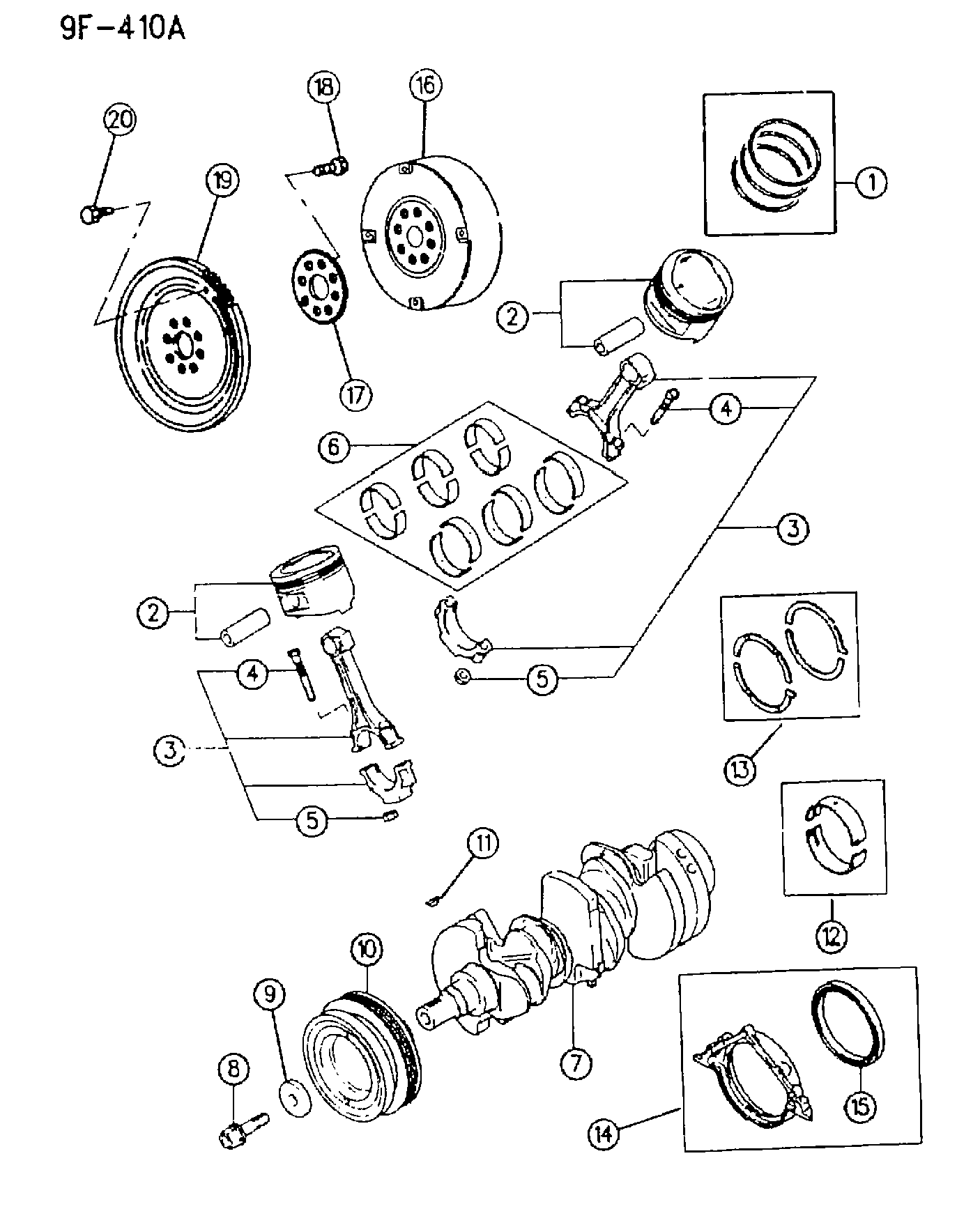 Mitsubishi MD18 6094 - Crankshaft, piston, and torque converter, 2.5l v-6 engine: 001 pcs. onlydrive.pro