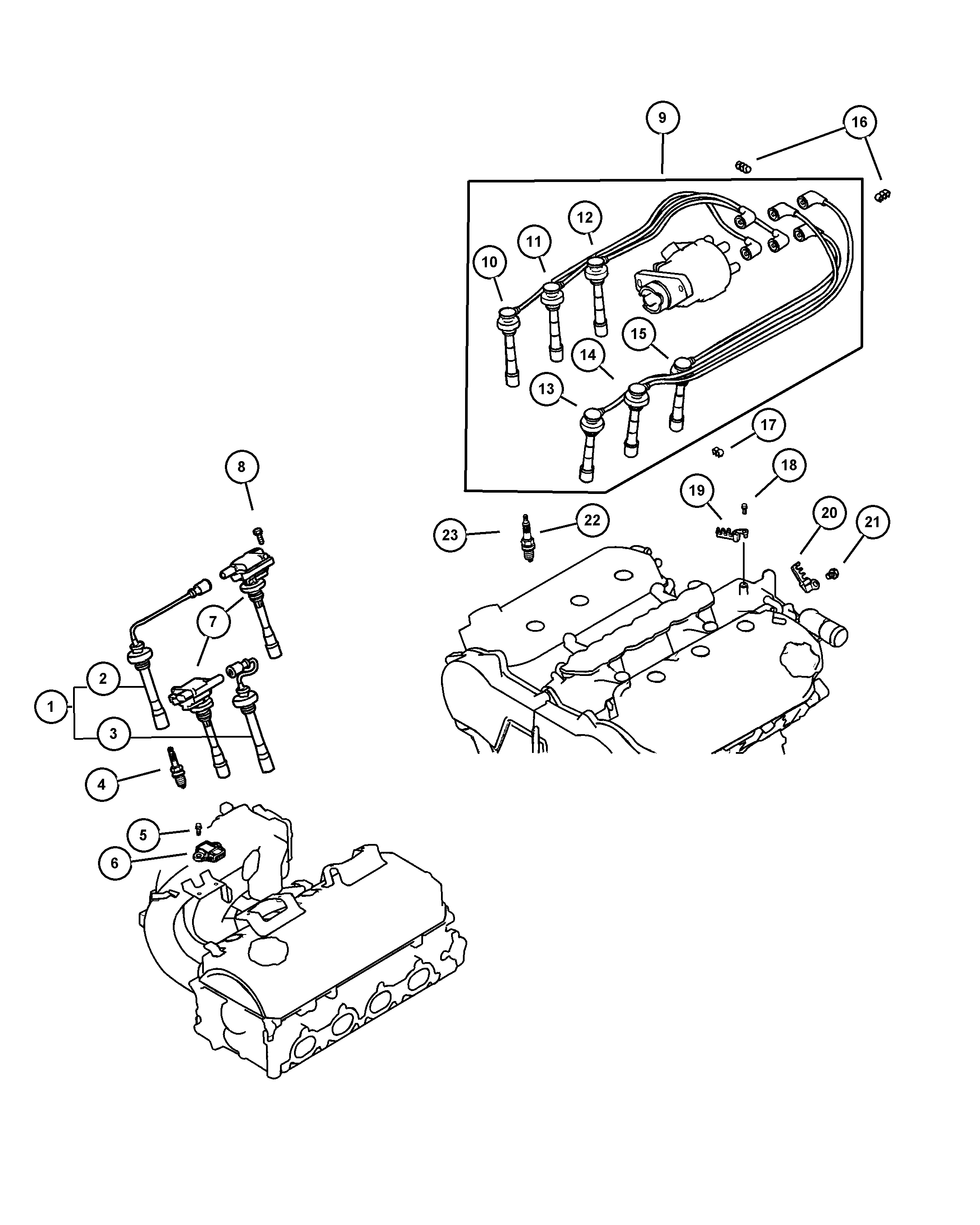 Chrysler SP0RC 8PYP4 - Spark plugs, cables, and coils: 6 pcs. onlydrive.pro